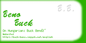 beno buck business card